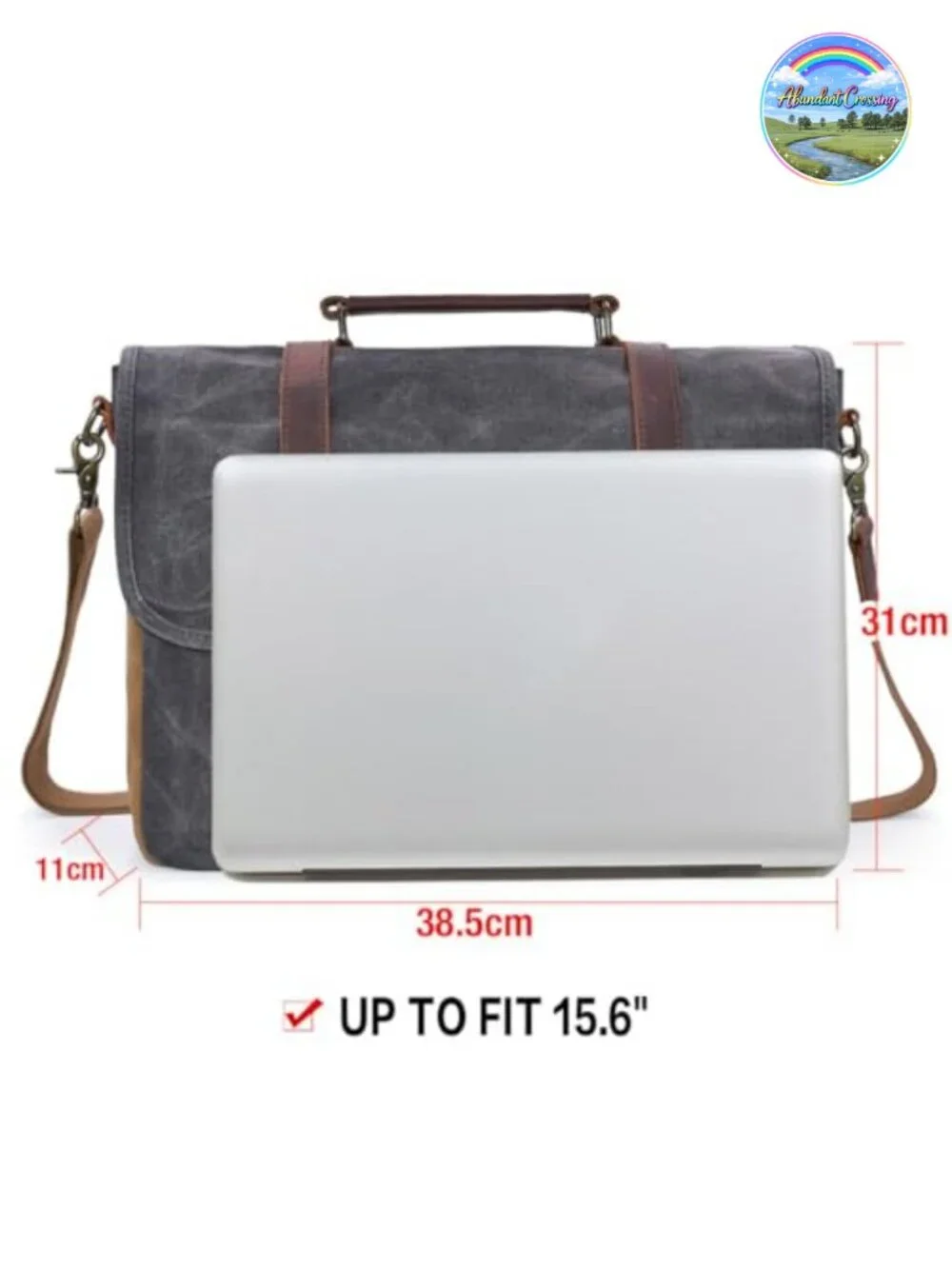 Vintage Leather Messenger Bag for Men 15.6 inch Laptop Case